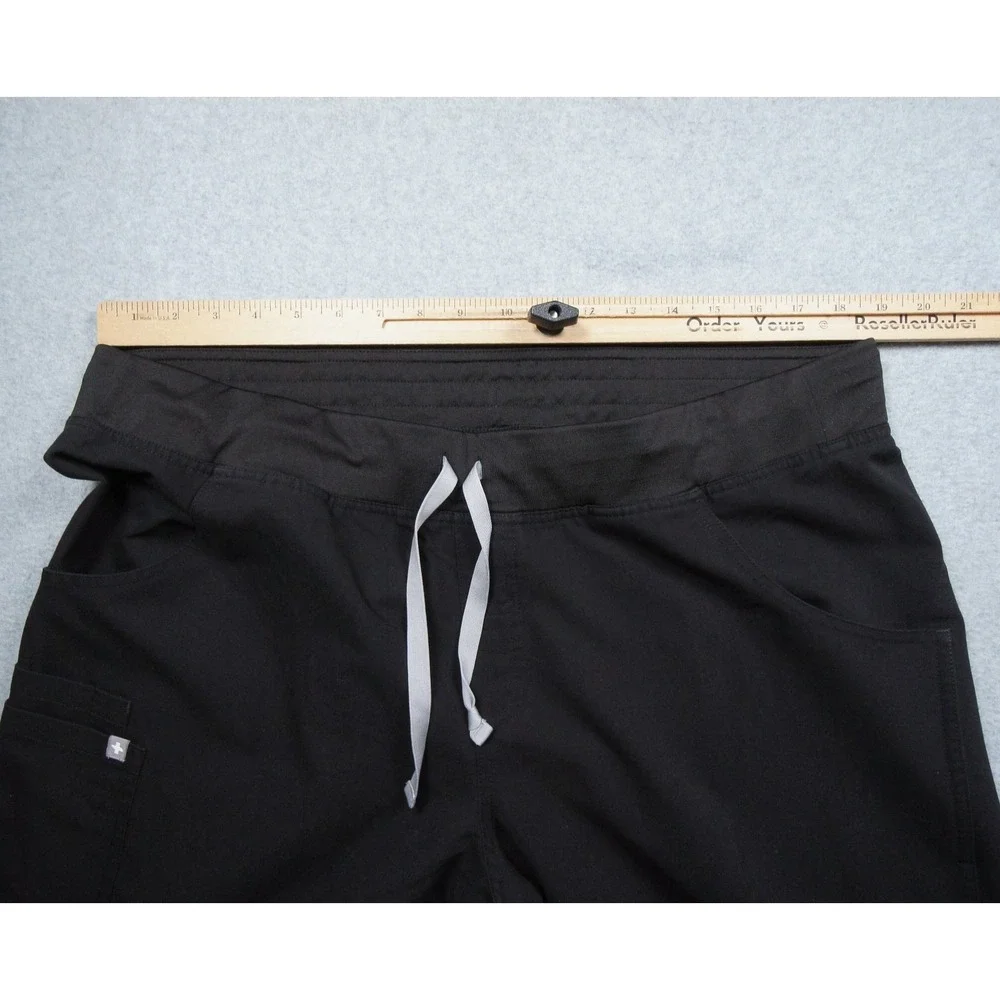 Figs Pants Mens XL Black Scrub Technical Cargo Drawstring Straight Leg Nurse